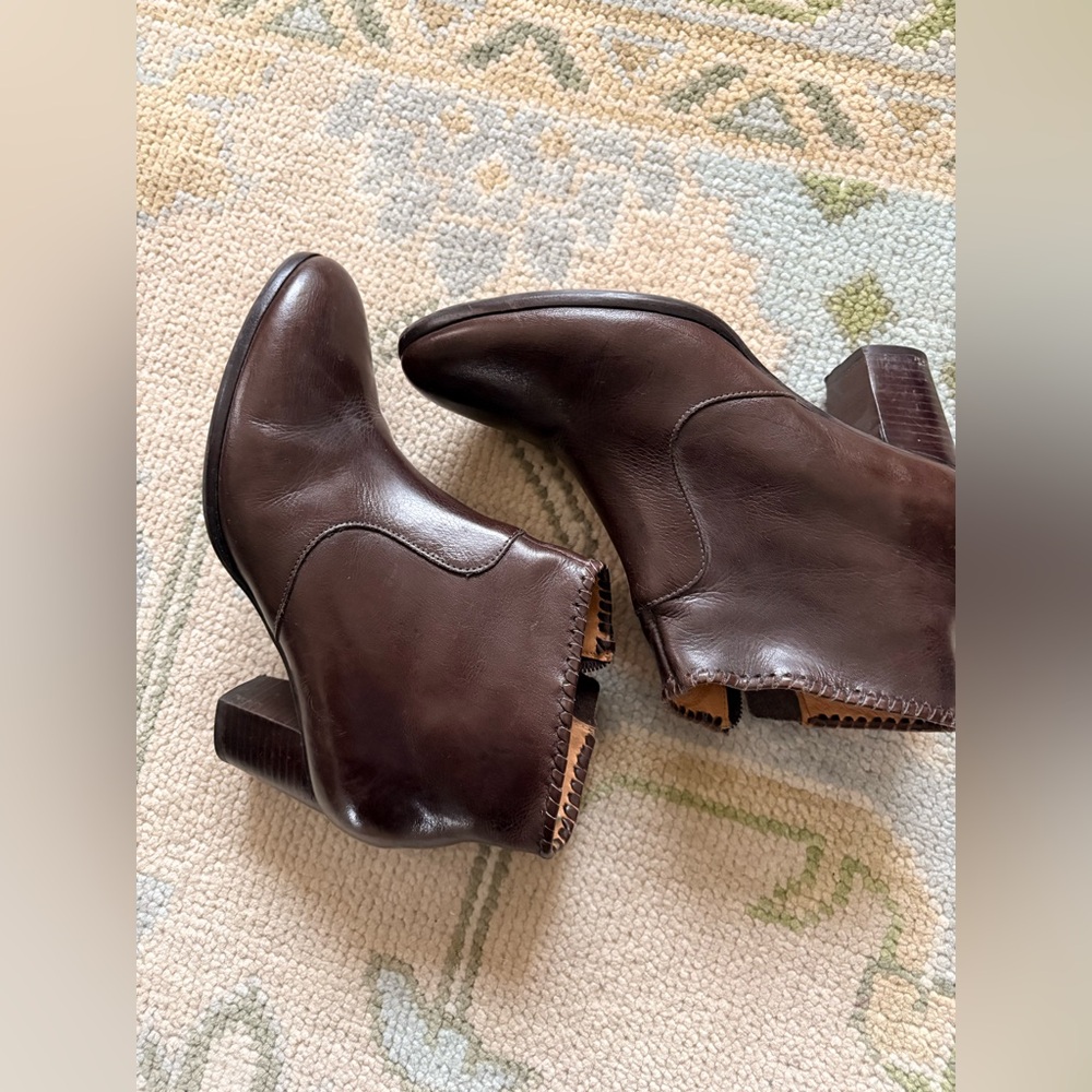 Jack Rogers Margot Dark Brown Leather Ankle Booties